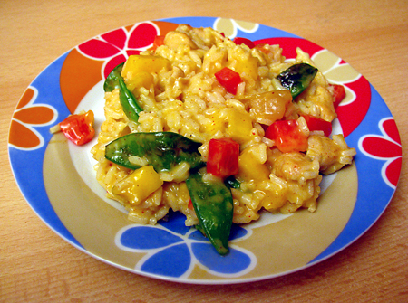 Reissalat mit Curryhuhn
 - Abbildung kann abweichen! -